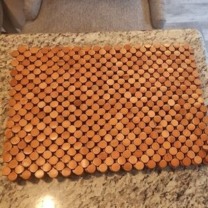 Pier 1 Wooden Kitchen Mat - Tan